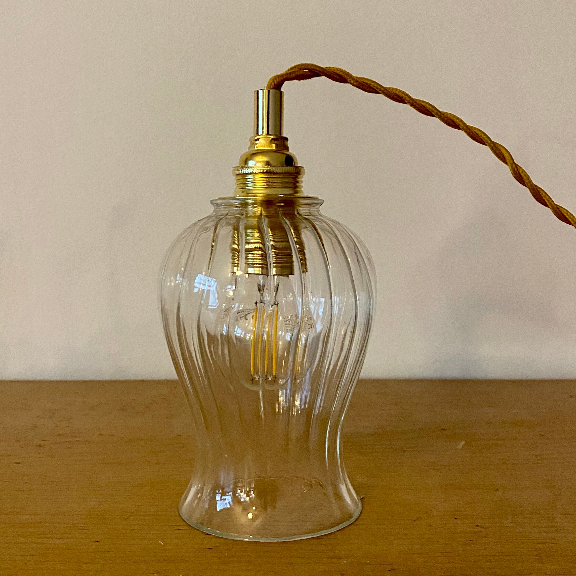 Vintage glass tulip lamp