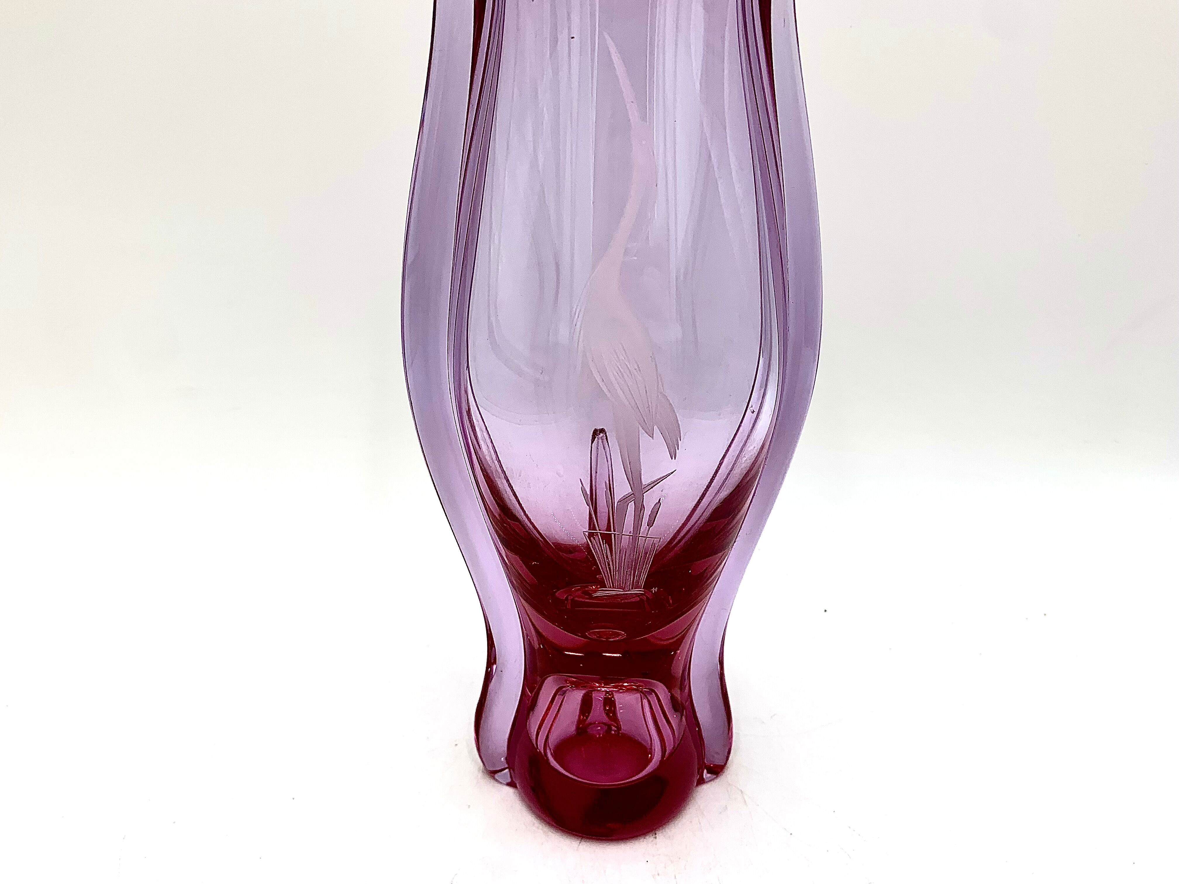 Pink Vase, M. Klinger Zelezny Brod, Czechoslovakia, 1960s
