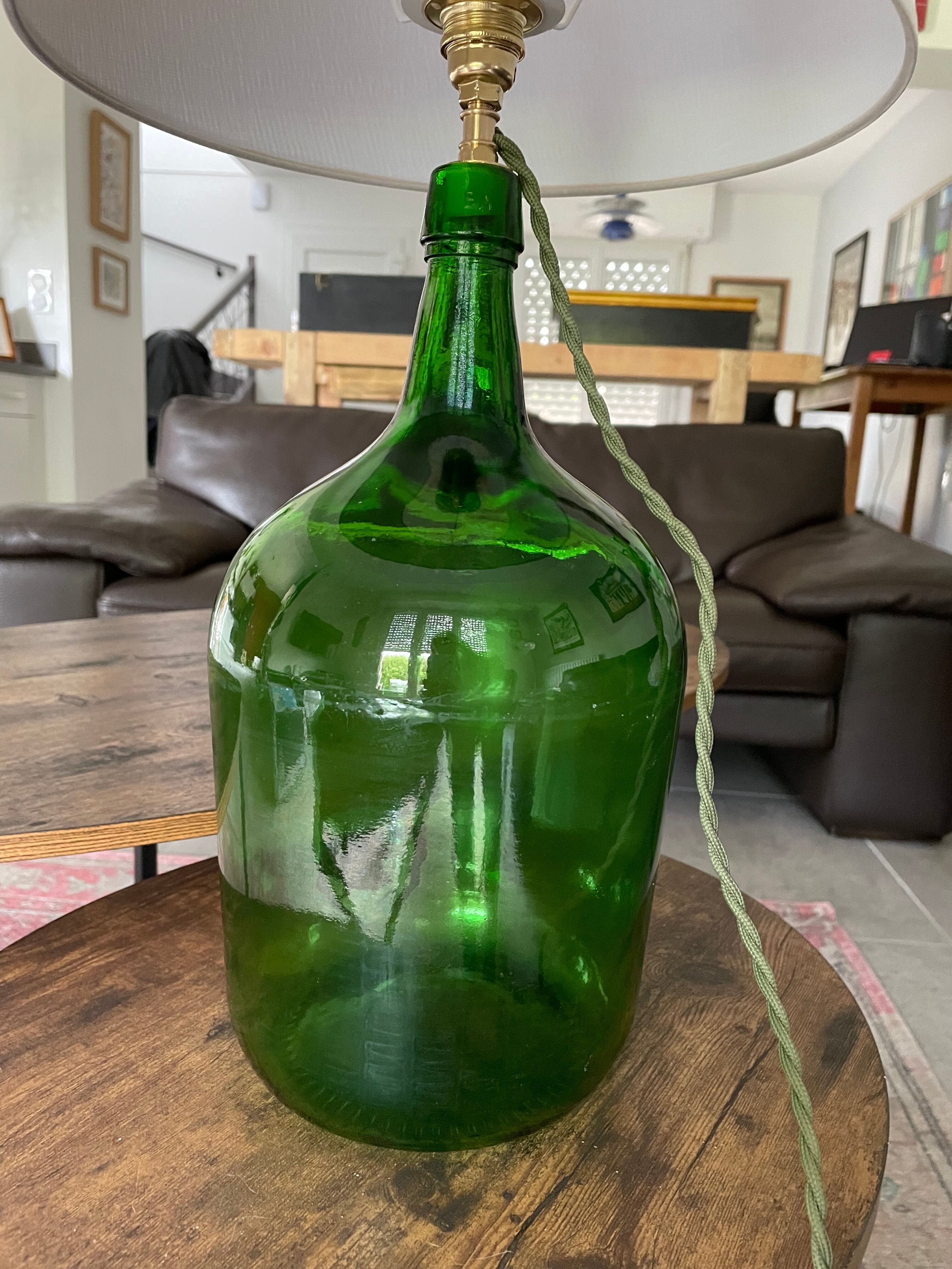 Lady Jeanne green table lamp electrified to nine