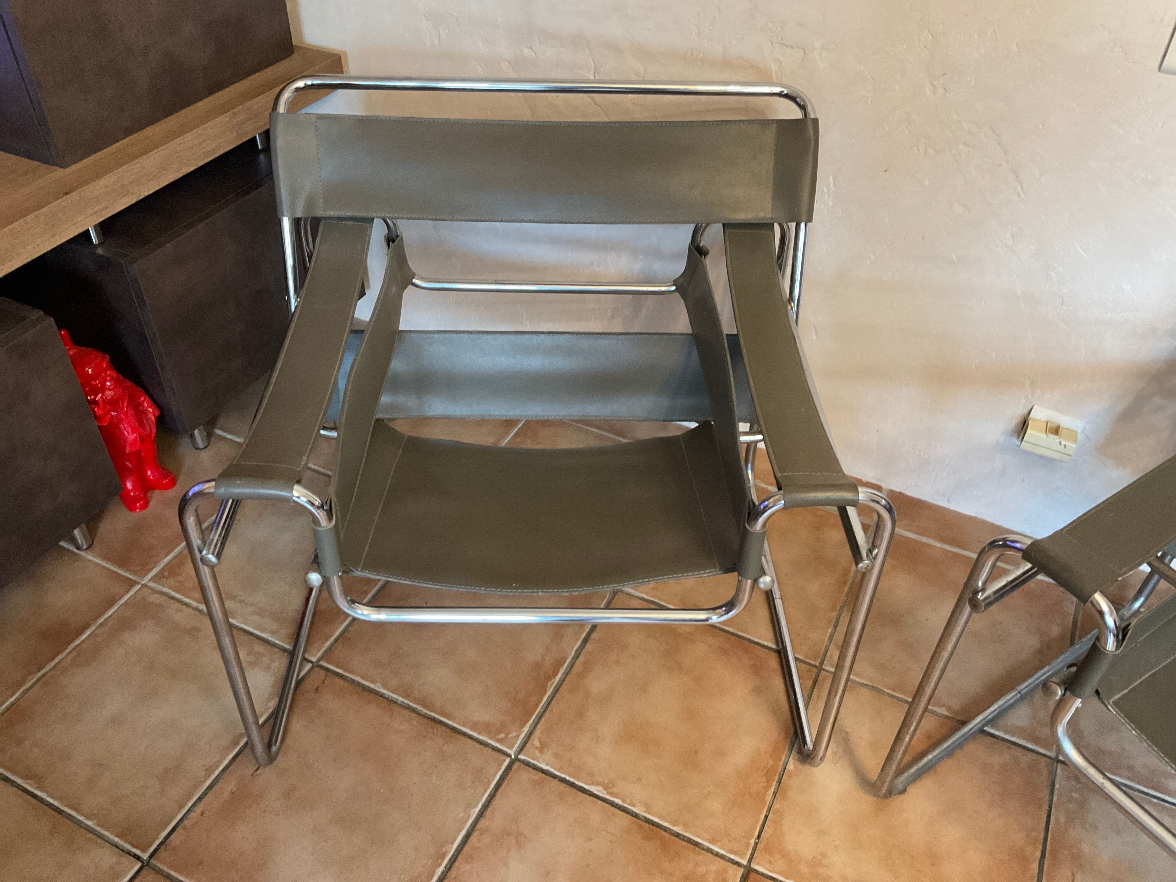 Pair of vintage armchairs B3 vassily by Marcel breuer at the bauhaus circa 1980