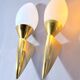 Pair of Brass and Murano Glass Wall Lights, Italy 1980s
