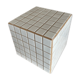 Beige white mosaic cube 30cm x 30cm tiled