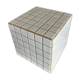 Beige white mosaic cube 30cm x 30cm tiled