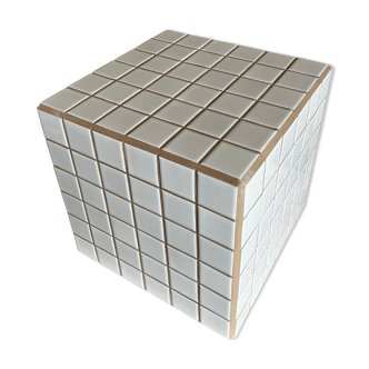 Beige white mosaic cube 30cm x 30cm tiled