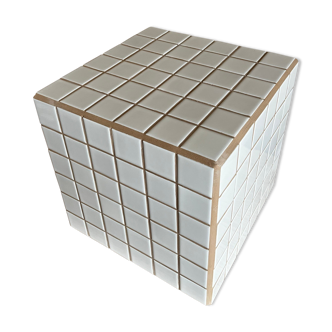 Cube mosaïque blanc beige 30cm x 30cm carrelé