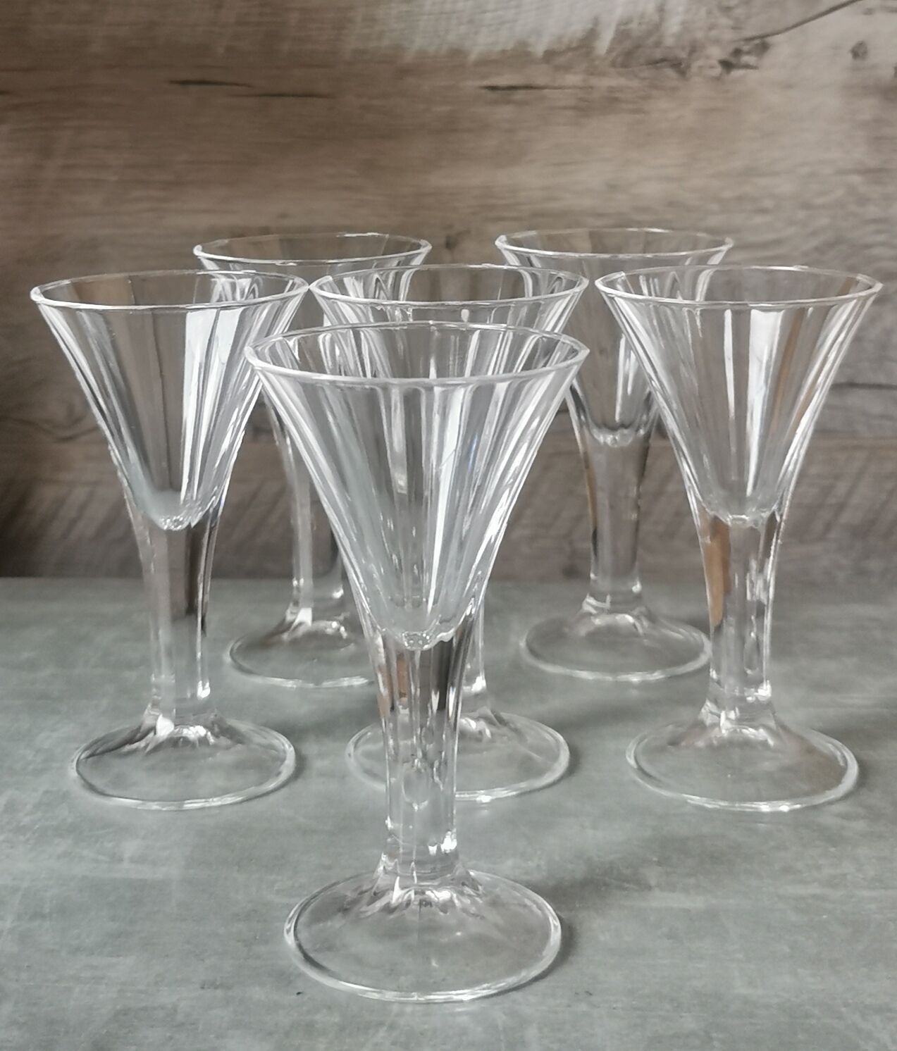 Durand Monceaux crystal liqueur glasses
