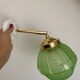 Vintage art deco globe wall light in green glass