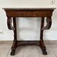 Console d'époque Louis-Philippe, placage d'acajou et marbre