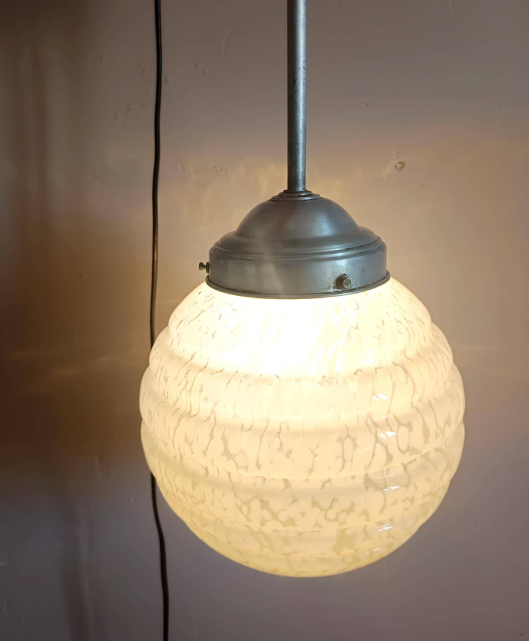 Clichy glass globe art deco pendant light