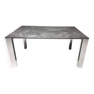 Stainless steel and ceramic dining table 2000