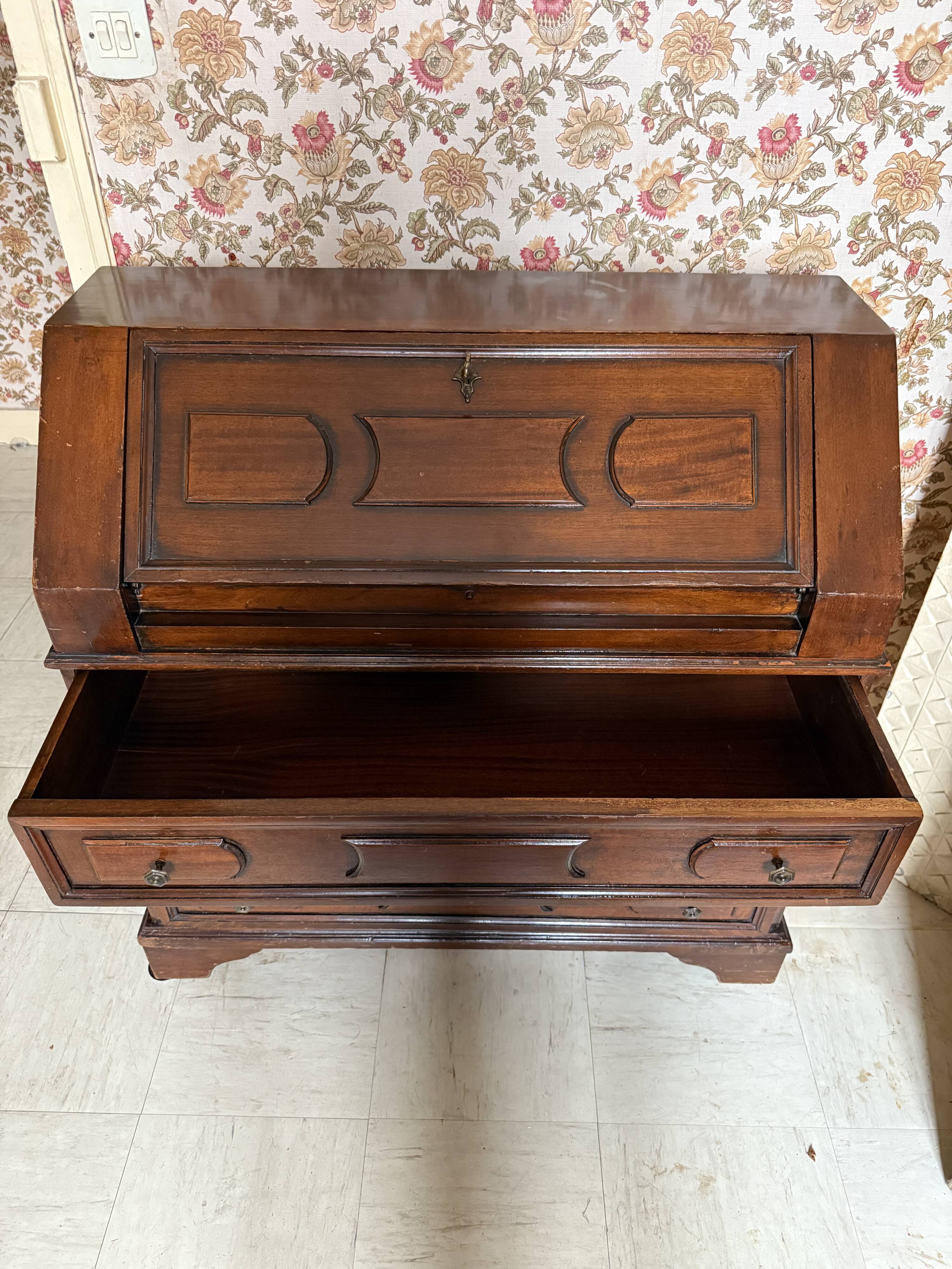 Vintage solid wood secretary desk
