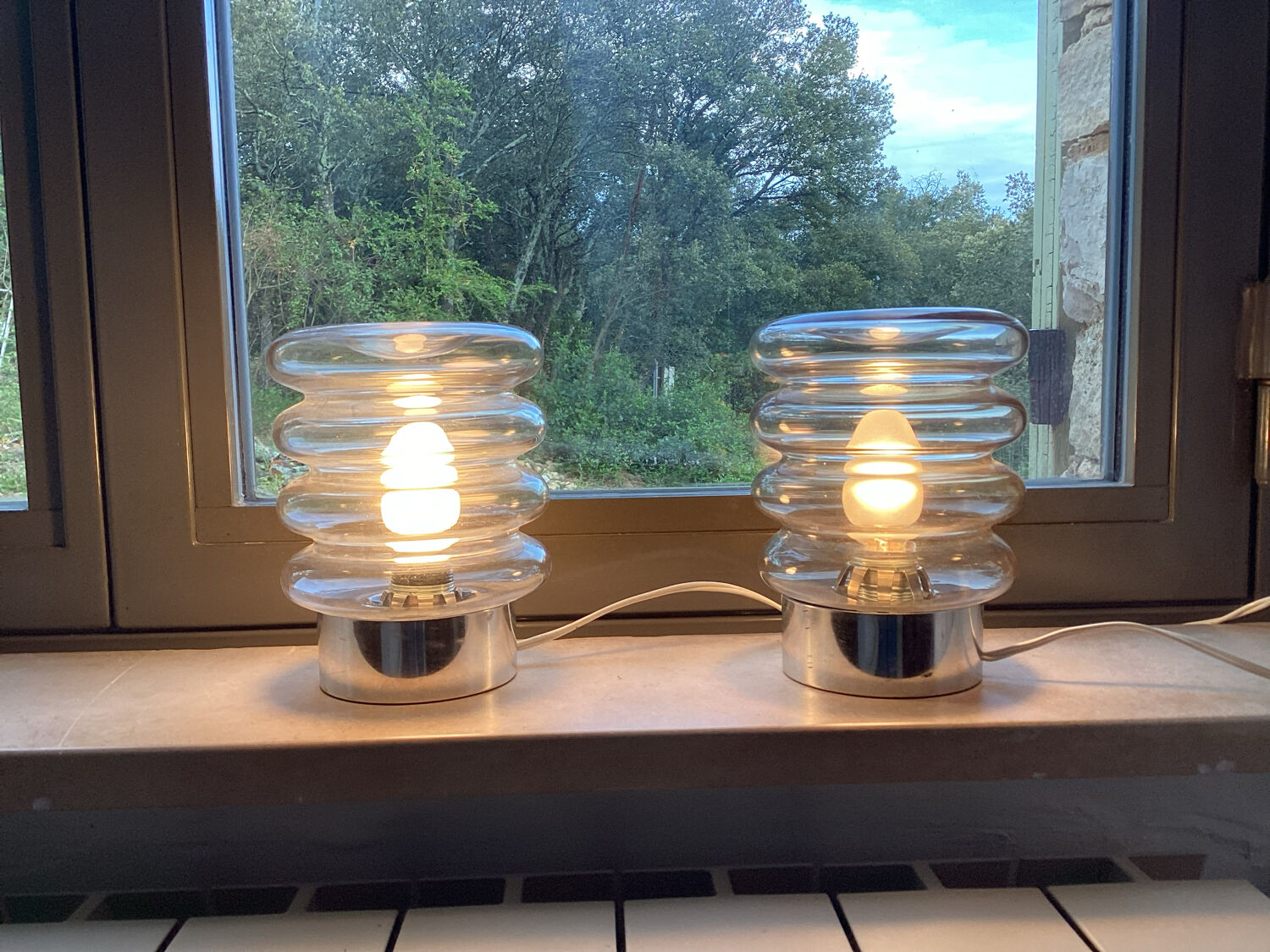 Paire de lampes de chevet vintage