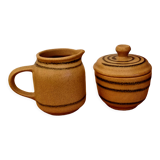 Milk jug and sugar bowl in vintage stoneware