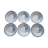 Set of 6 Hollow Plates Digoin Sarreguemines Model André