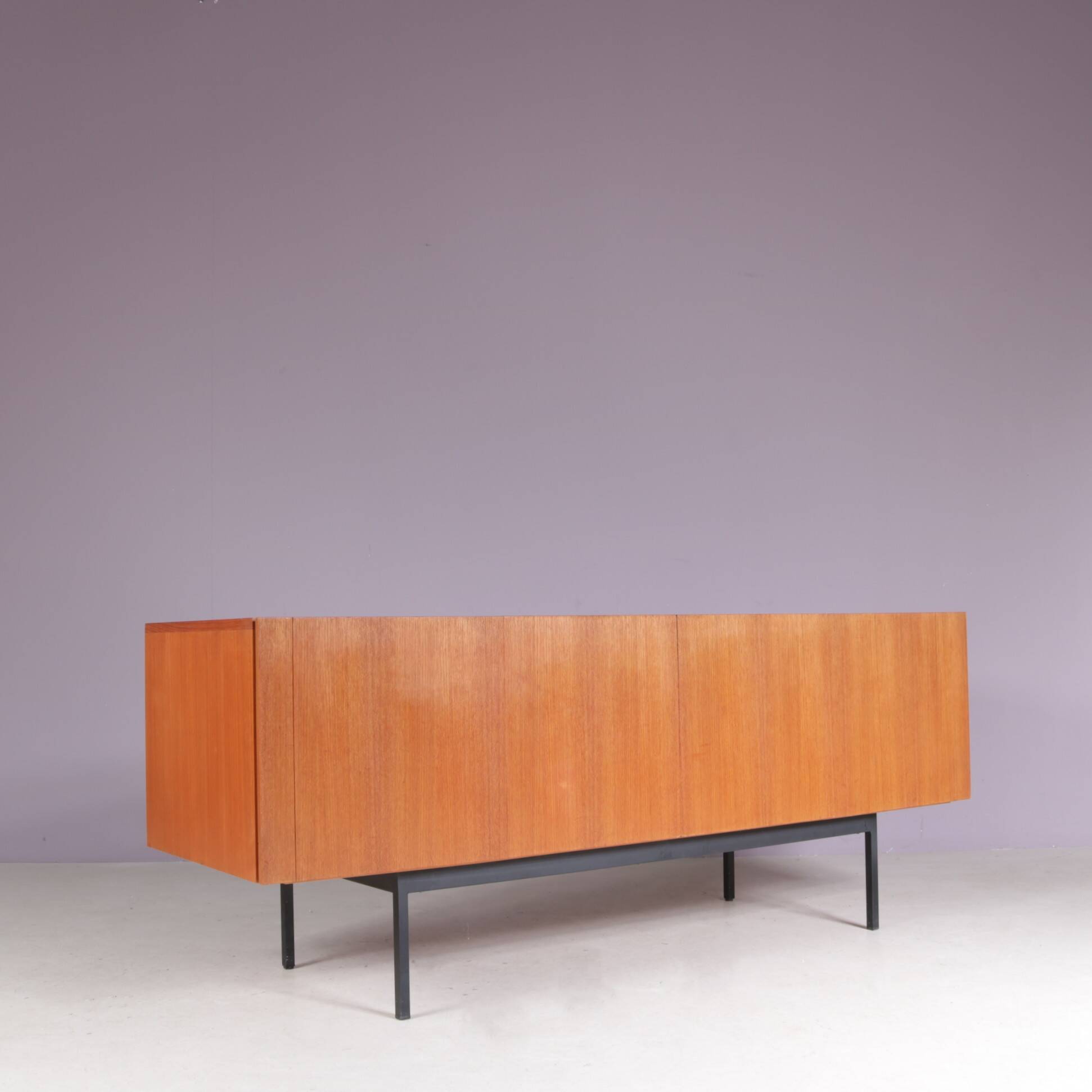 1950s Teak sideboard on black metal base model: B20 by Dieter Wäckerling f
