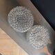 Pair of ceiling lights or moulded glass wall lights.