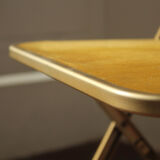 Folding chaisor chairs, gold structure and vintage golden yellow velvet