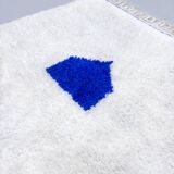 Authentic Beni Ouarain Berber rug with Majorelle blue patterns, 1.55 x 1.05 m