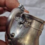 Solid silver cup (and saucer) late 19th century minerve