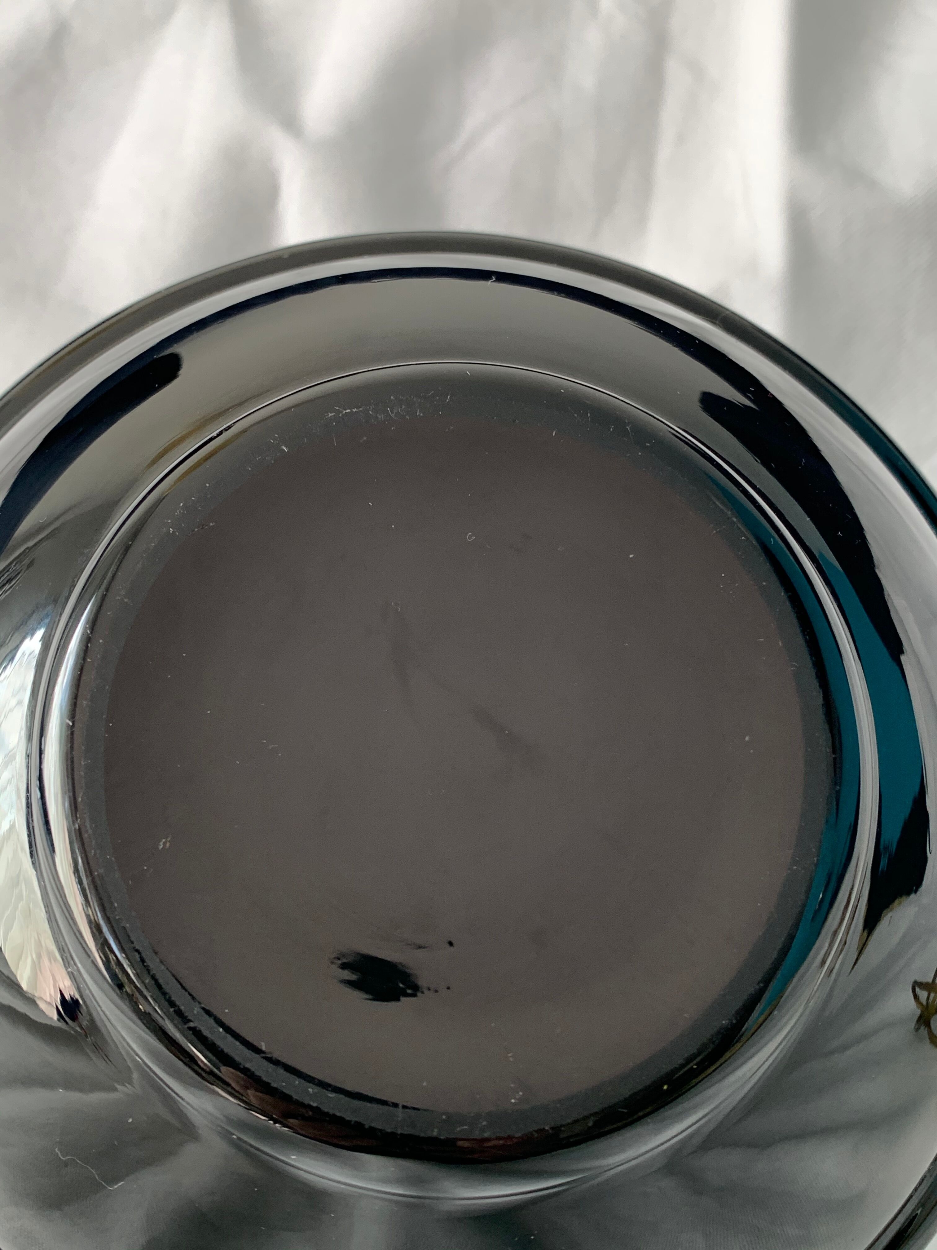 Black opaline ball lamp foot France art deco