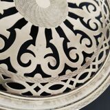 Porte-plante en laiton sur roulettes