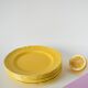 Set of 6 Badonviller lemon yellow dinner plates, 1960