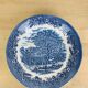 6 Churchill English ironstone soup plates, blue