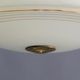 Beige Art Deco Pendant Light with Golden Radial Stripes and Brass Profile, 1930-1940