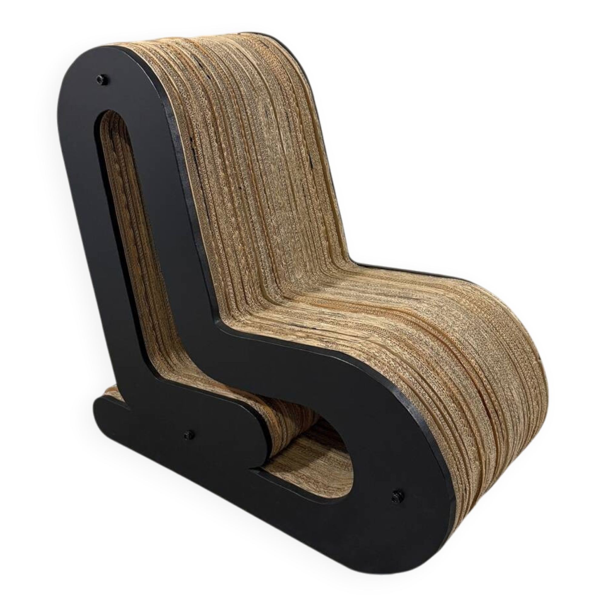 Sculpted cardboard & plywood lounge chair, 1990’s