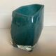 Blue and gold pentagon vase made of glass paste