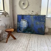 Peinture XL jarre bleue Saunière Audouze
