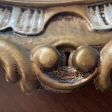Miroir ovale résine dorée kitsch des années 70