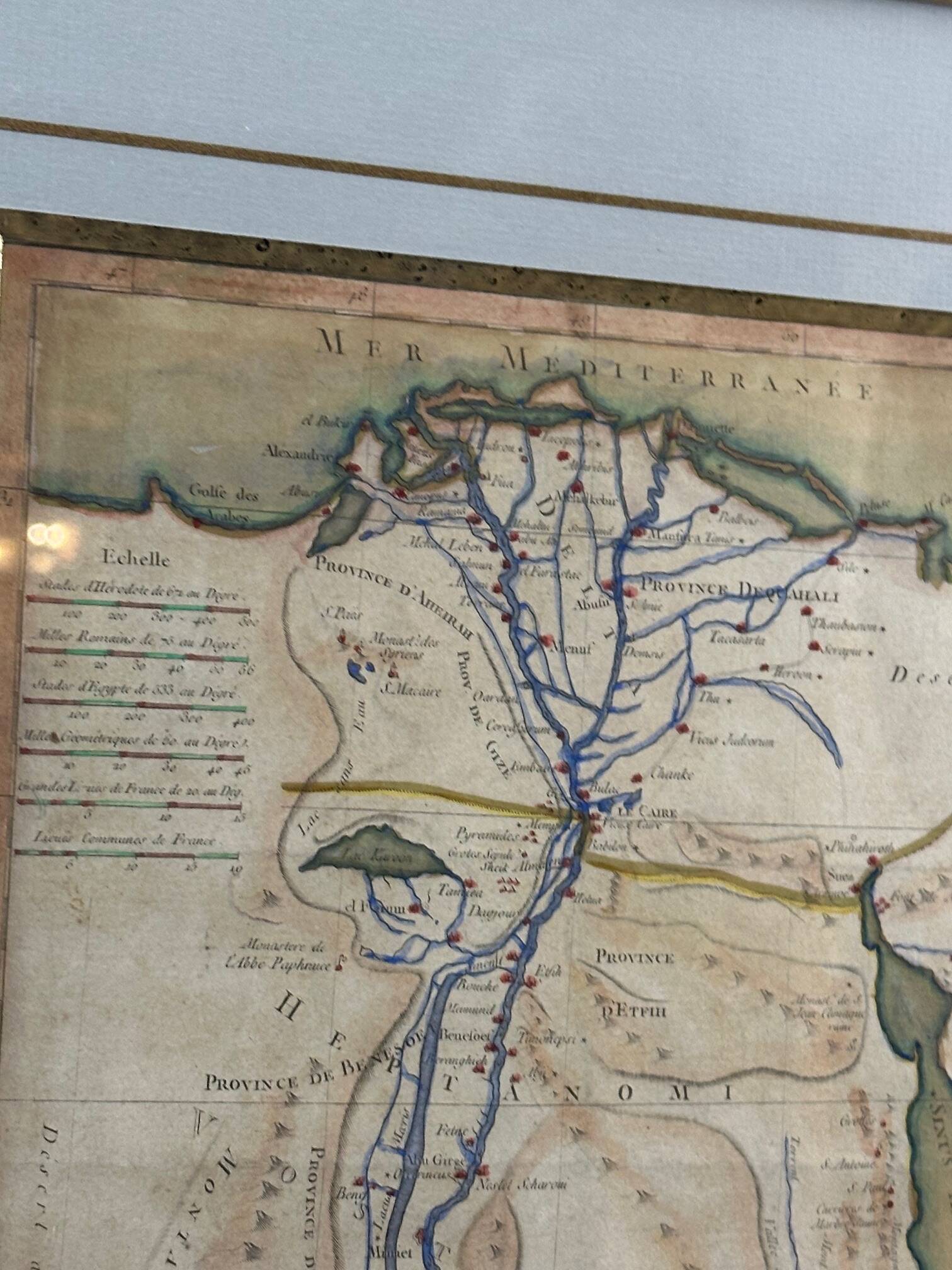 Map of Egypt 1762 under frame
