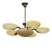 Art Nouveau Six-Light Brass Chandelier by Jenčík, Czechoslovakia, 1920s, La
