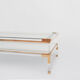 Sliding table in lucite and brass, Jansen House style