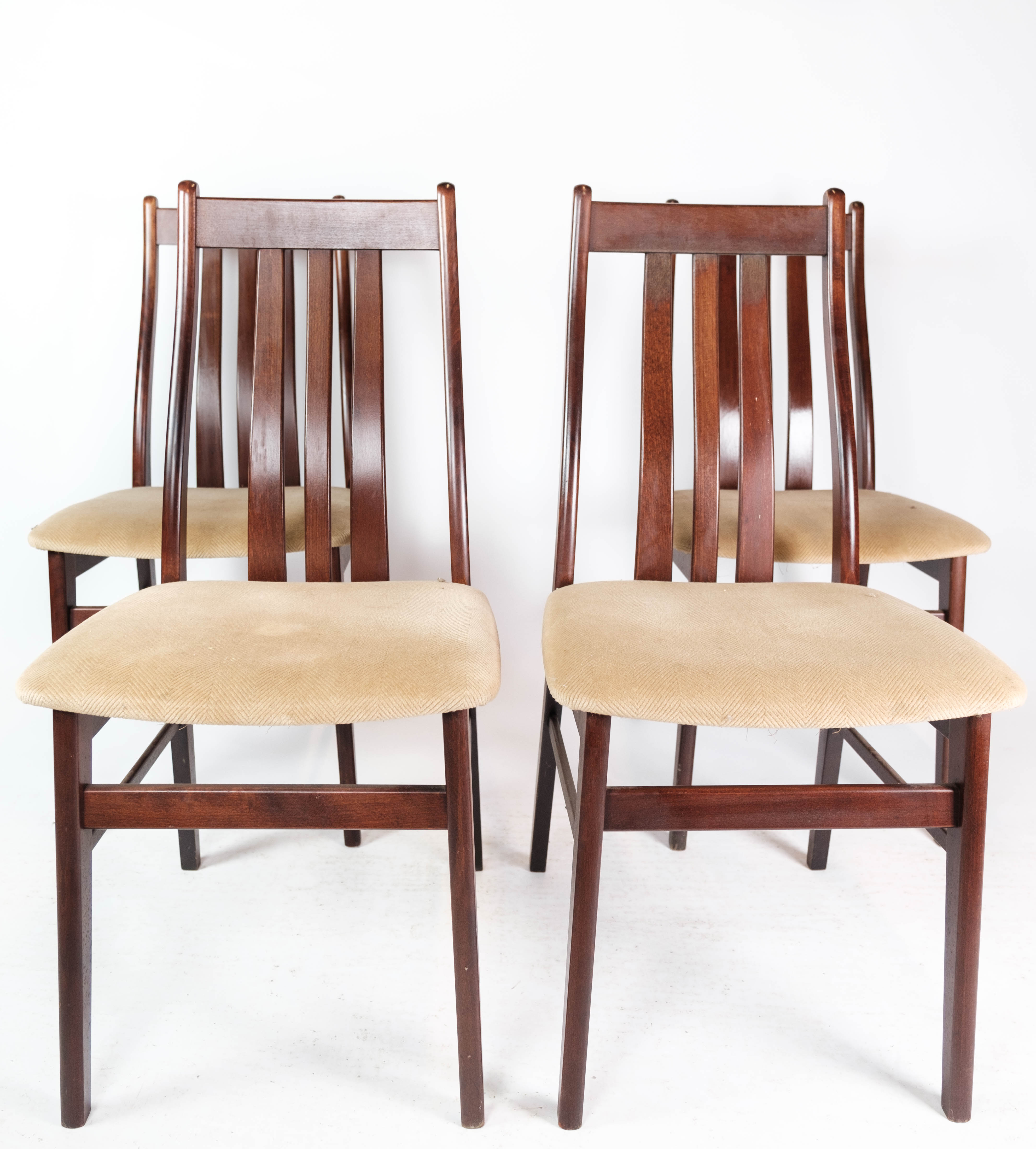 Set of four dining room chairs of mahogany of Danish design by Farstrup, 1960s