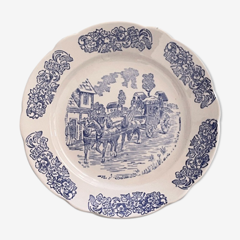 Plate with stagecoach decoration of the nineteenth century