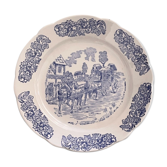 Plate with stagecoach decoration of the nineteenth century