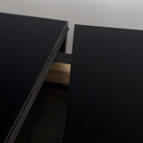 Black art deco extendable dining table made in 1930s czechia