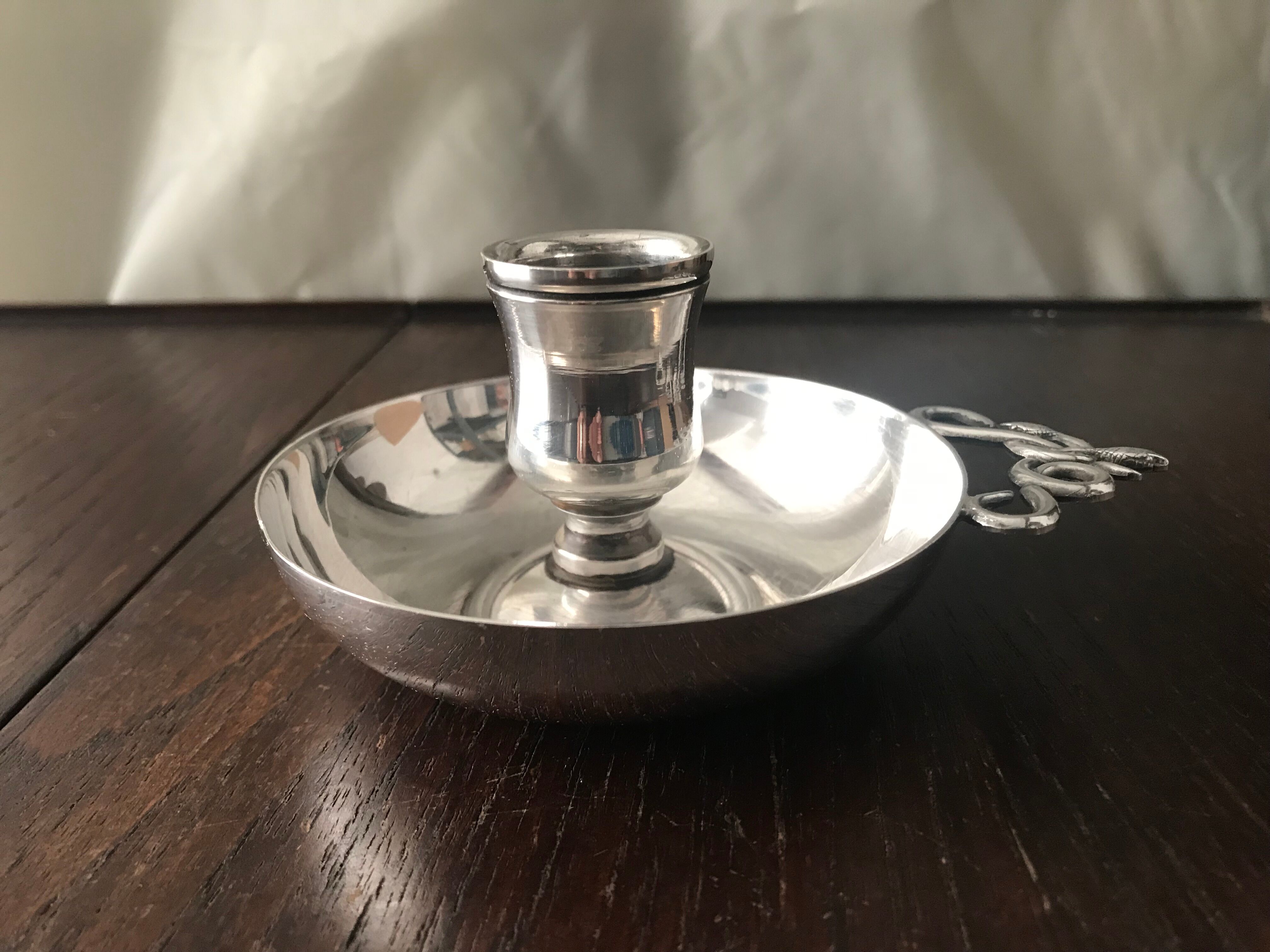 Candle holder Cellar rat Silver metal