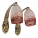 Pair of wall lights by Degué in marbled glass