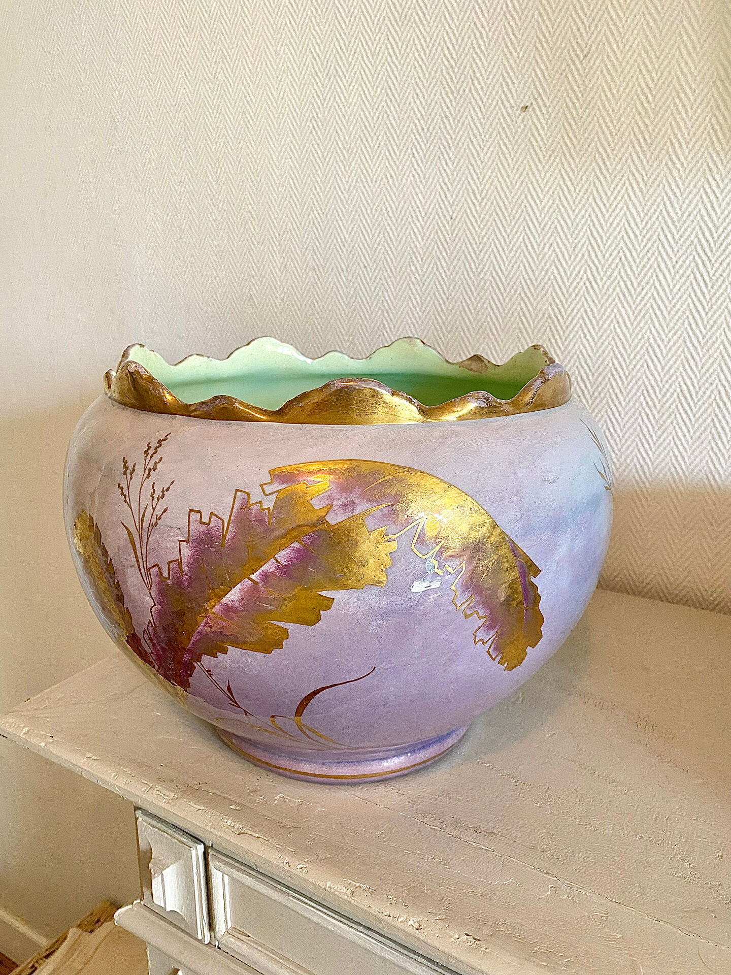 Large Art Nouveau cache-pot signed Jerome Massier