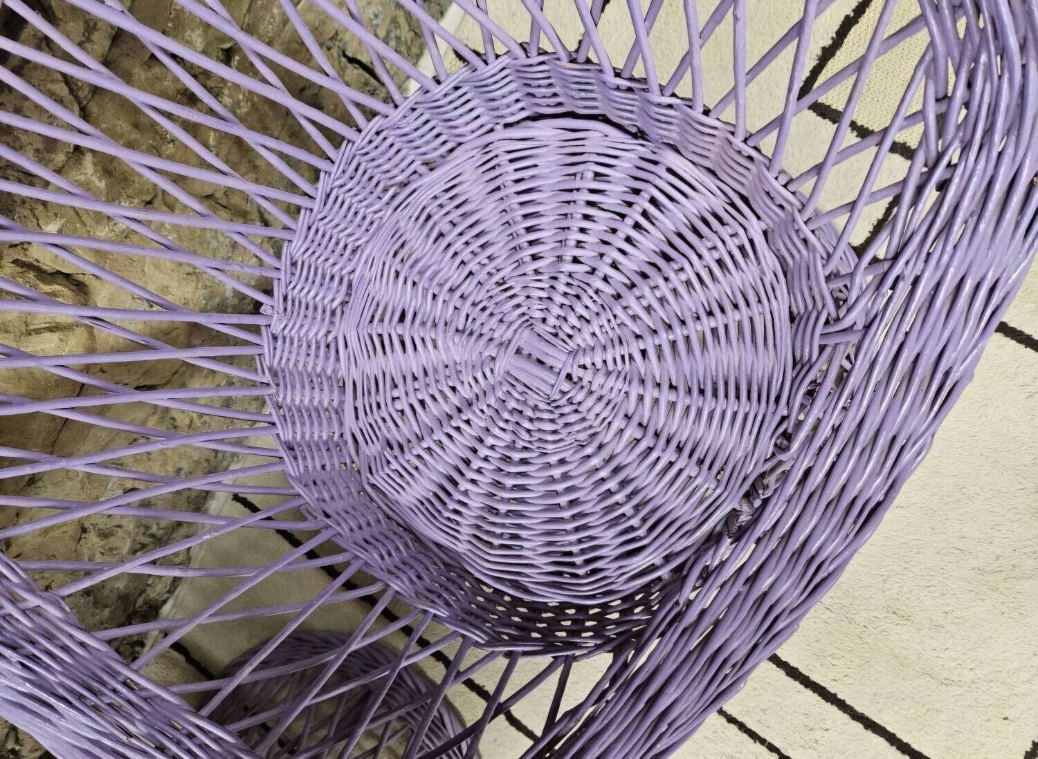 Pair of rattan and wicker armchairs, 1960s