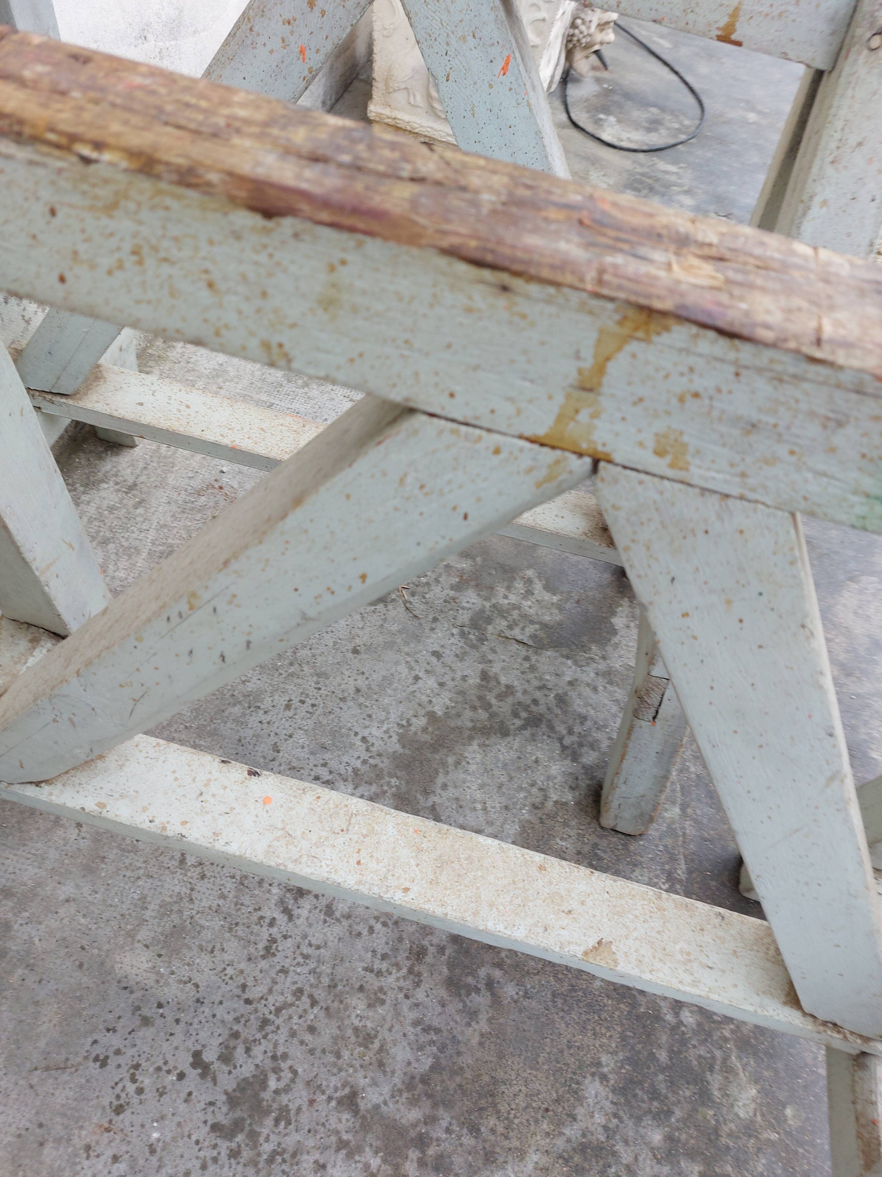 Workshop table in old wood 1950 -3m50