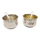 Pair of silver salt cellars and spoons