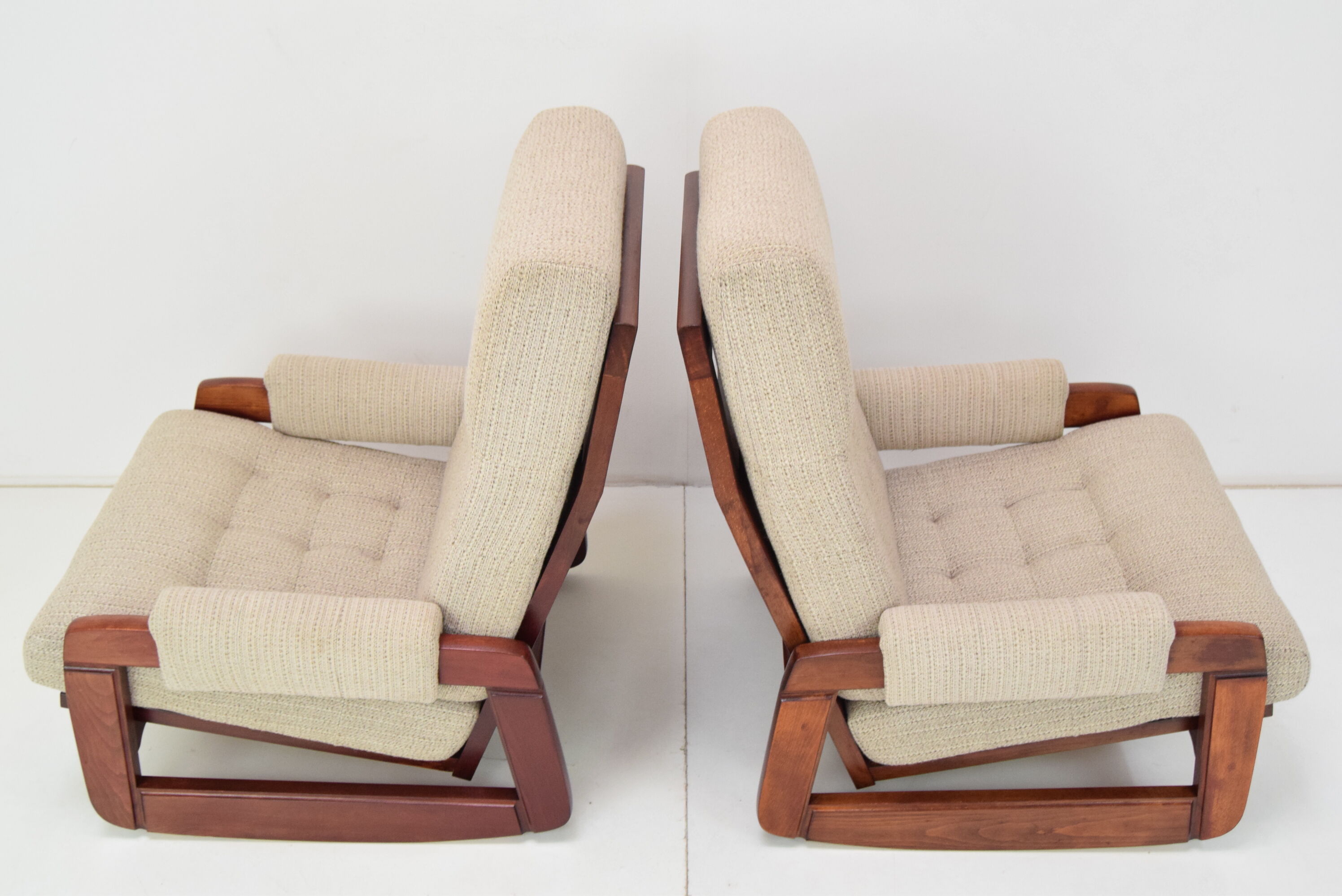 Pair of Mid-century Design Rocking Armchairs,1980's.