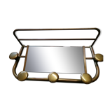 Brass art deco bistro patère with mirror
