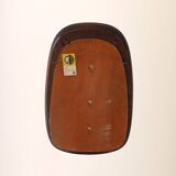 Miroir vintage scandinave avec cadre incurvé en acajou