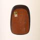 Scandinavian vintage mirror with curved mahogany frame