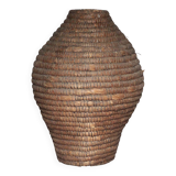 Old basket, straw and bramble, woven basket, interior decoration